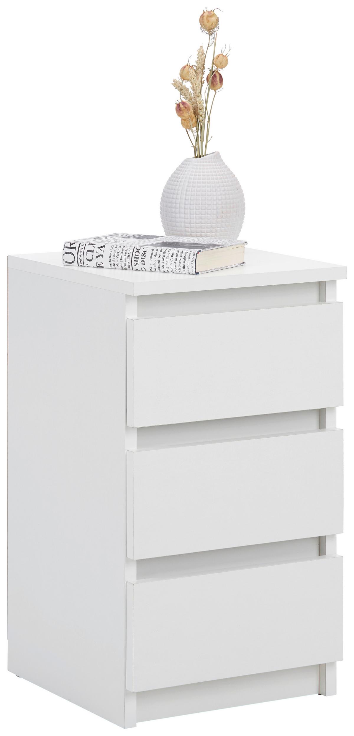 Nočna Omarica Ella, Bela - bela, Konvencionalno, leseni material (30/55/31cm)