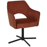 Armlehnstuhl Valletta in Rostfarben - Rostfarben/Schwarz, KONVENTIONELL, Textil/Metall (61/85/60cm) - Premium Living