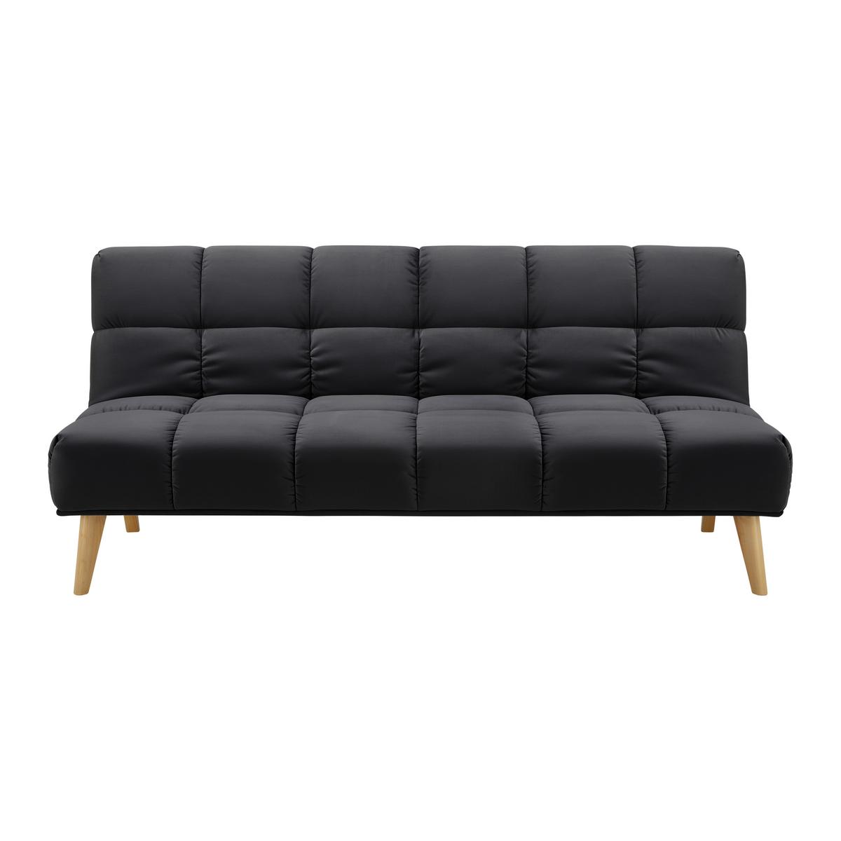 Canapea extensibila ALVA - negru, Modern, lemn/textil (185/80/88cm) - Bessagi Home