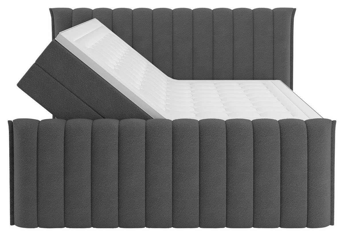PAT BOXSPRING LINA - antracit, Konventionell, plastic/lemn (160/200cm) - Premium Living