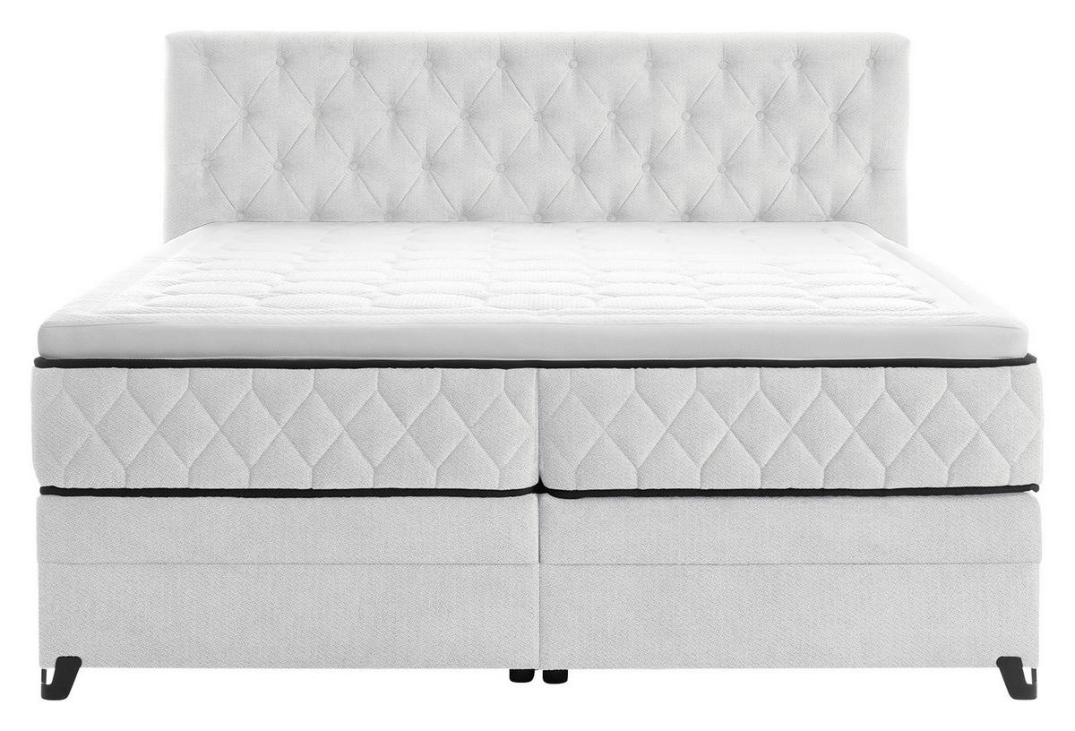 Boxspring Krevet Carmen - tirkizna/krem, Konvencionalno, drvni materijal/drvo (160/200cm) - Modern Living