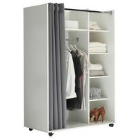 Odprta Omara Za Oblačila Jenke, Bela, Siva - siva/bela, Basics, leseni material/tekstil (100/145/50cm) - MID.YOU