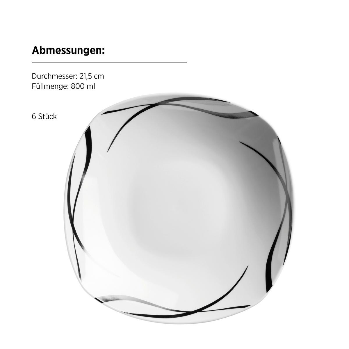 KOMBISERVICE DECORA - noir/blanc, Trend, céramique - Mäser