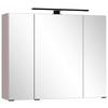 Spiegelschrank Sevilla m. LED ca. 80x64 cm Kaschmir - Kaschmir/Schwarz, MODERN, Glas/Holzwerkstoff (80/64/20cm) - Held