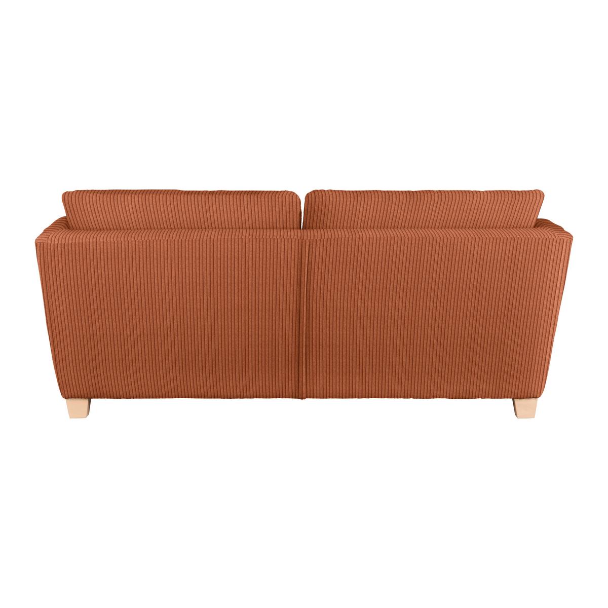 3-Sitzer-Sofa Devado Koralle Cord - Koralle/Naturfarben, Holz/Textil (216/70-85/95cm) - Mömax