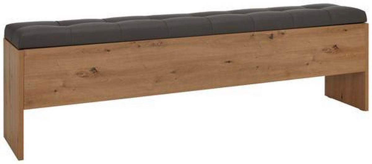 Truhenbank in Dunkelgrau/Artisan Eiche - Eichefarben/Dunkelgrau, Modern, Holzwerkstoff/Kunststoff (185/56/36,8cm) - Mömax