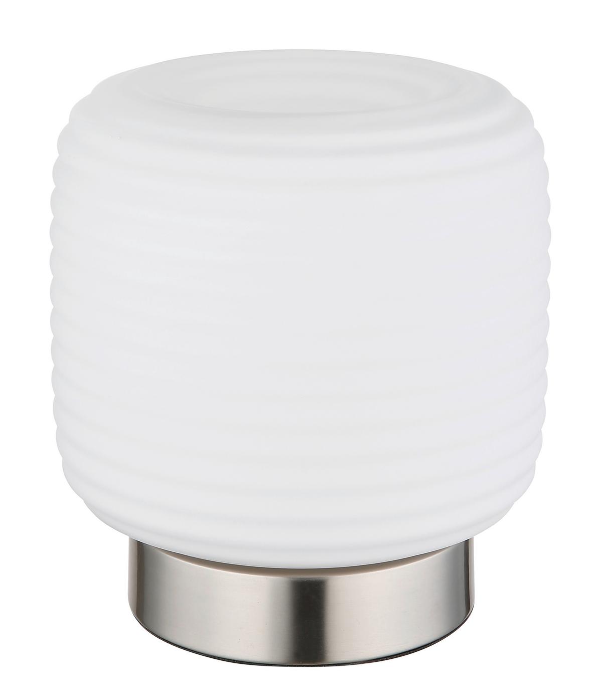 TISCHLEUCHTE 15772T KLADORA - Weiss/Nickelfarben, Konventionell, Glas/Metall (20/21,5cm) - Globo