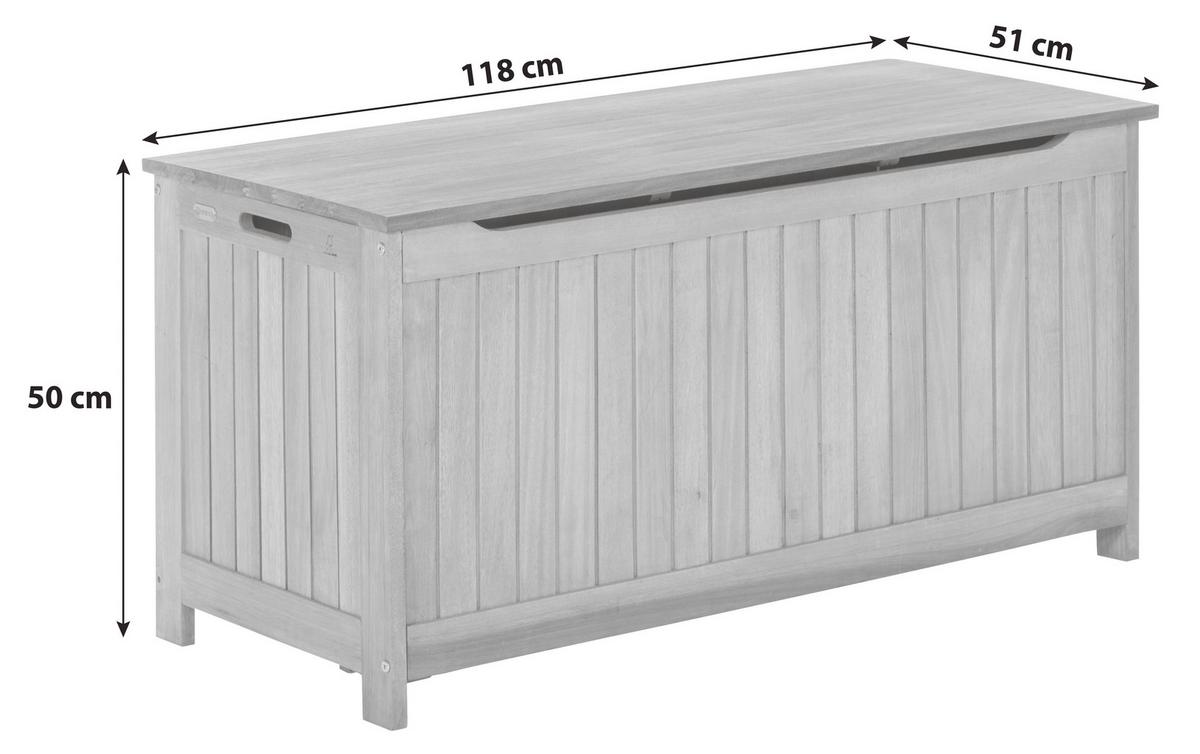 Kissenbox aus Eukalyptus, natur - Naturfarben, KONVENTIONELL, Holz (125/50/51cm) - Gardenson
