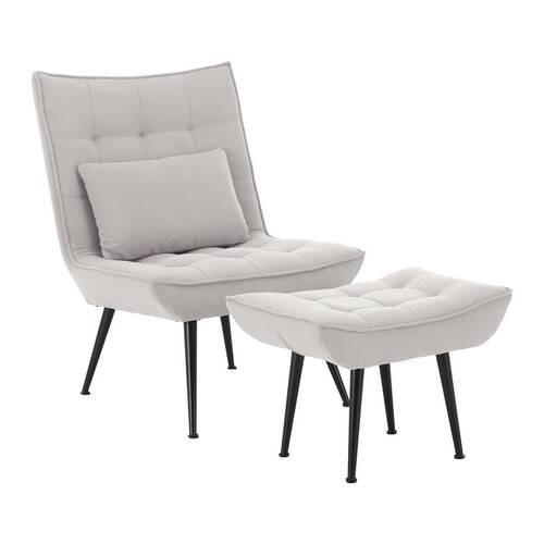 Relaks Fotelja Toma - svijetlo siva/crna, Moderno, drvo/metal (68/95/66cm) - Bessagi Home
