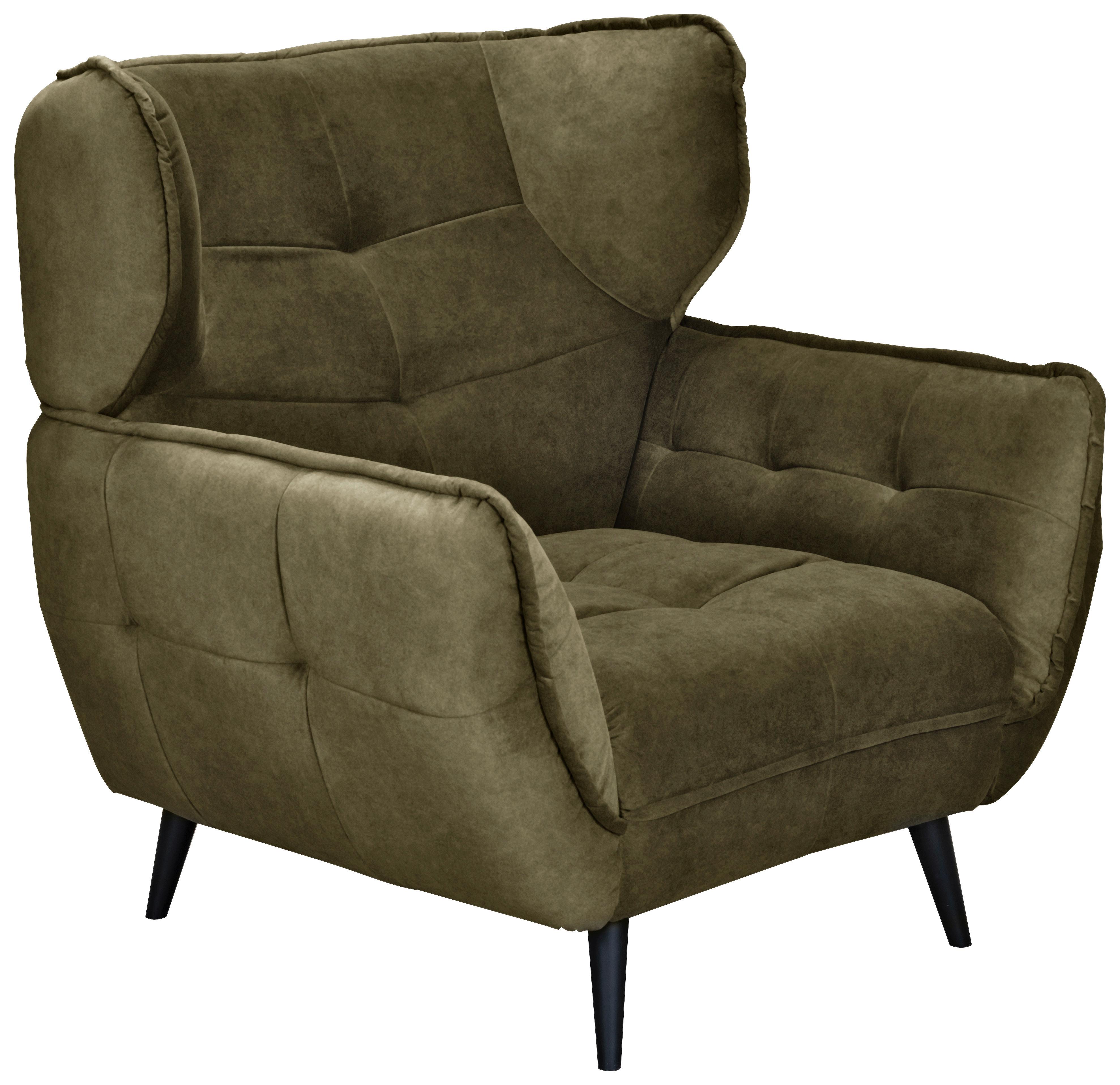 Fotel Ariana - olívazöld, Modern, textil (103/105/98cm)
