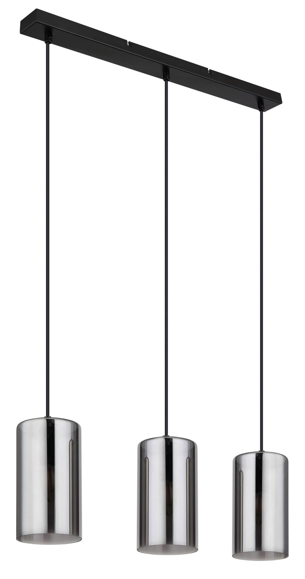 Hängeleuchte 21002-3H max. 25 Watt - Schwarz, Basics, Glas/Metall (63/11/120cm) - Globo