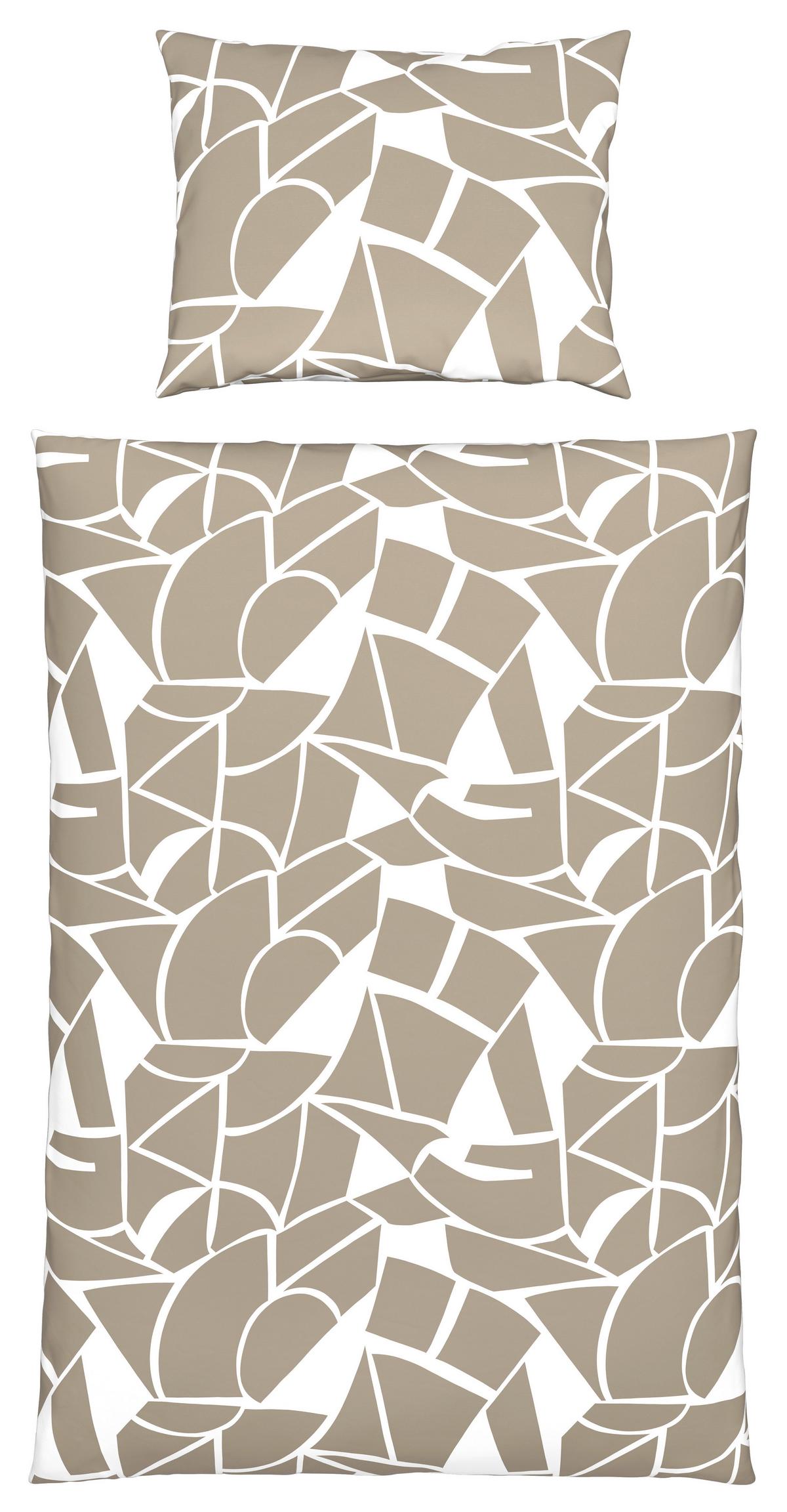 Posteljina Axel 140x200/60x80 Cm - bijela/bež, Moderno, tekstil (140/200cm) - Mömax