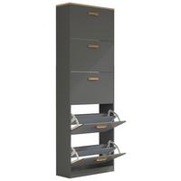 Schuhschrank Halom Xl - Honigeiche/Anthrazit, Lifestyle, Holzwerkstoff (59/170/22cm) - MID.YOU