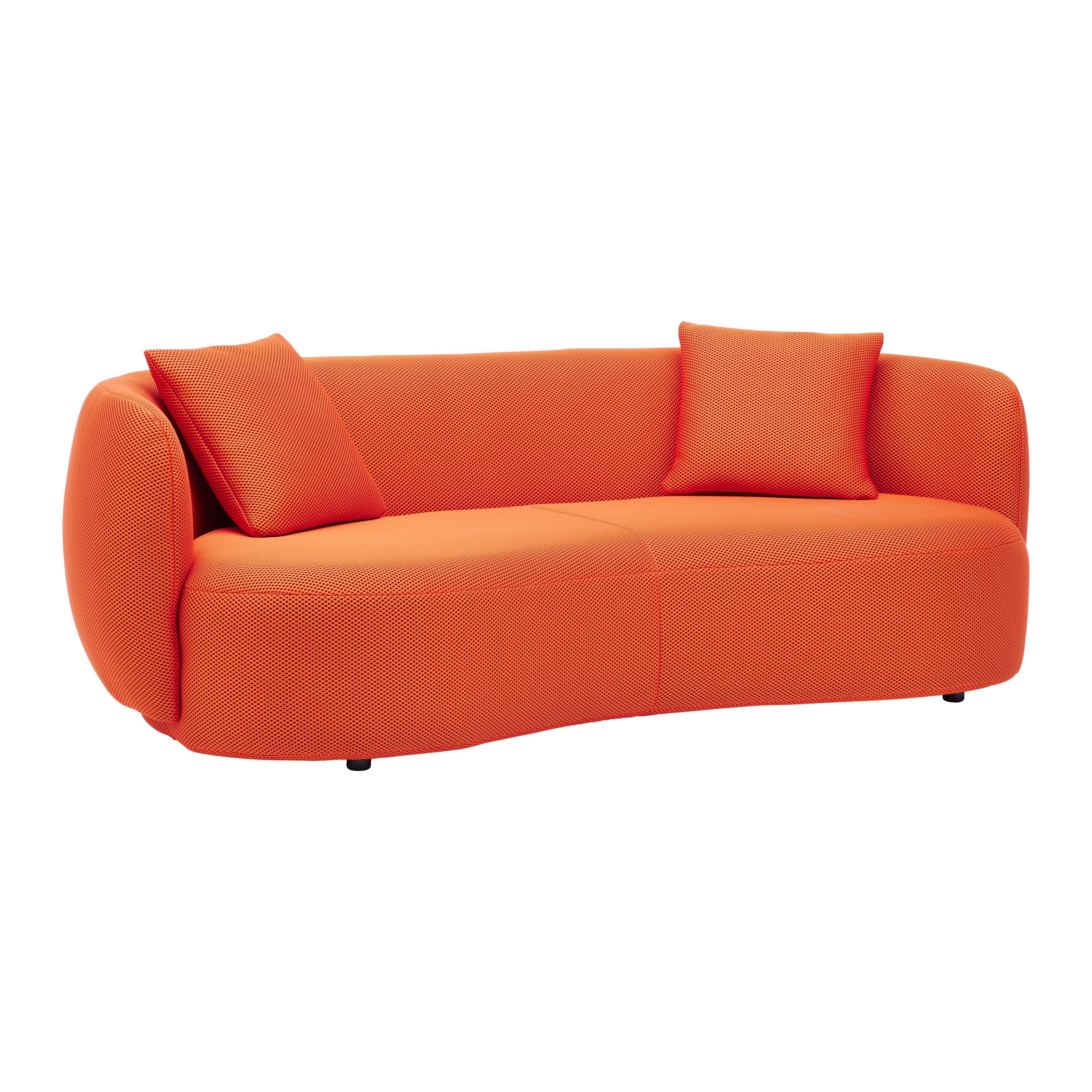 Bigsofa Leonas Mesh Orange, inkl. 2 Kissen - Schwarz/Orange, MODERN, Kunststoff/Textil (235/72/110cm) - Mömax