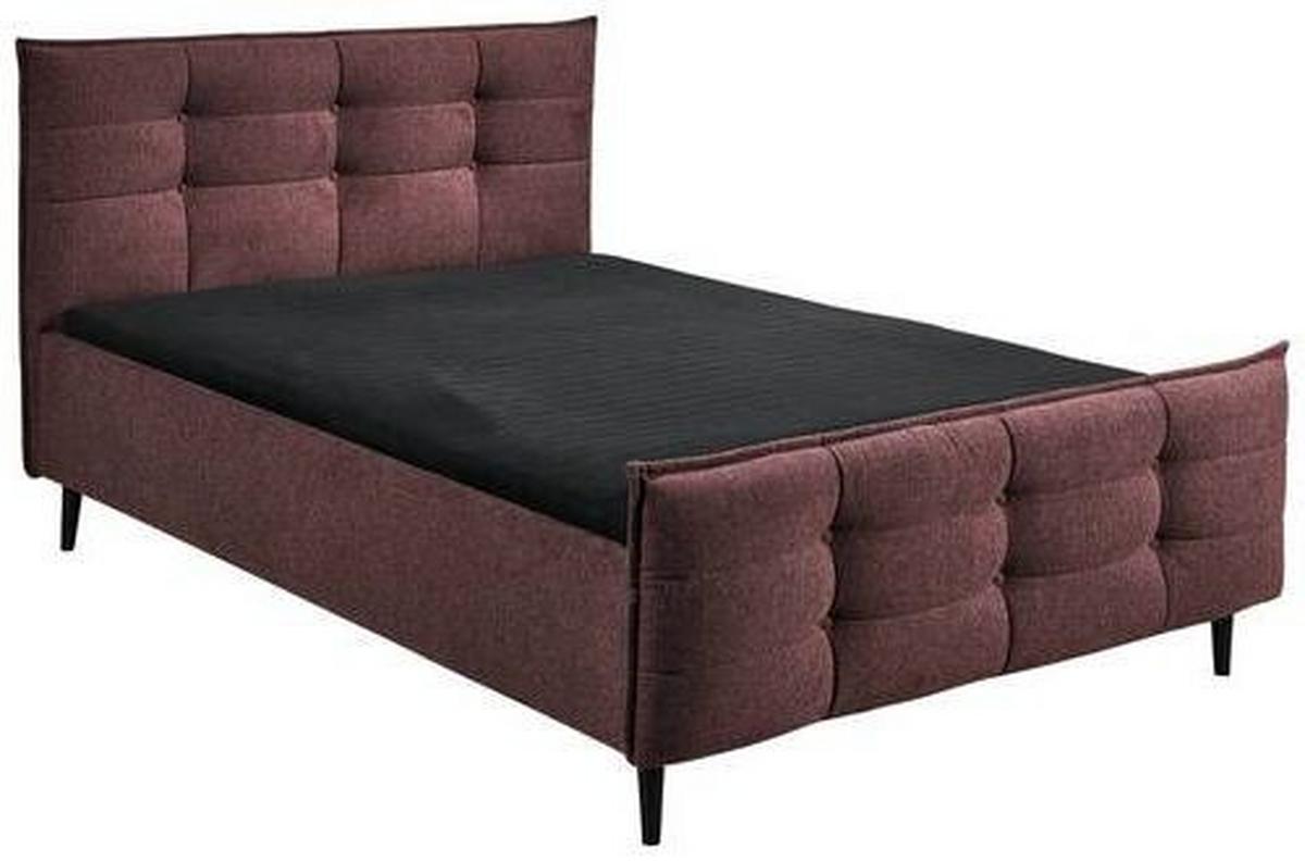 Polsterbett Mario B ca. 140x200 cm Aubergine - Aubergine, Basics, Holz/Holzwerkstoff (140/200cm) - MID.YOU