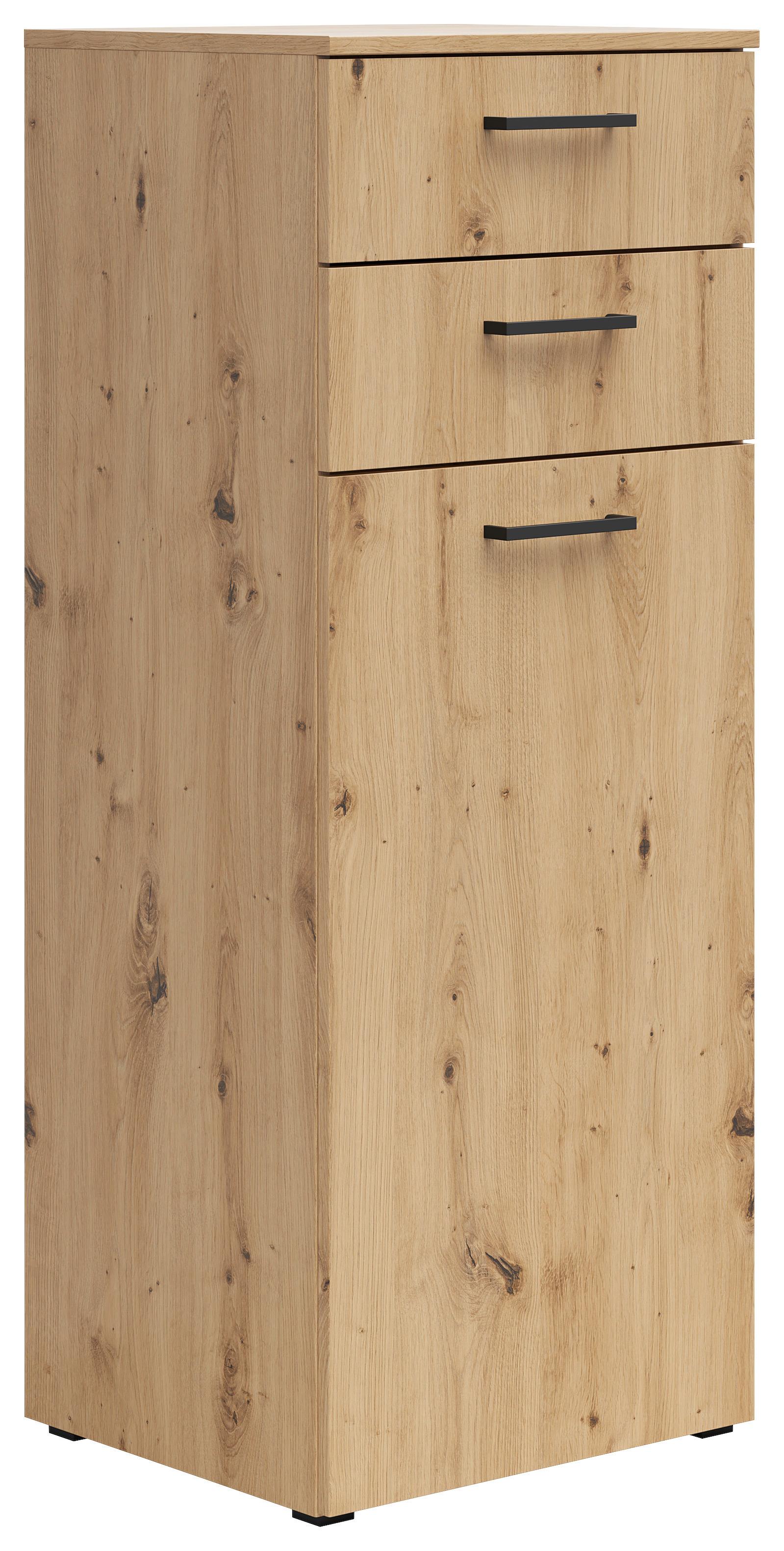 Kommode Multistauraum Eiche Artisan - Anthrazit/Schwarz, MODERN, Holzwerkstoff/Kunststoff (45/115/40cm) - Mömax
