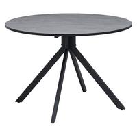 Jedilna Miza Lennox, Siva, Ø 110cm - siva/črna, Konvencionalno, kovina/leseni material (110/110/76cm) - MID.YOU