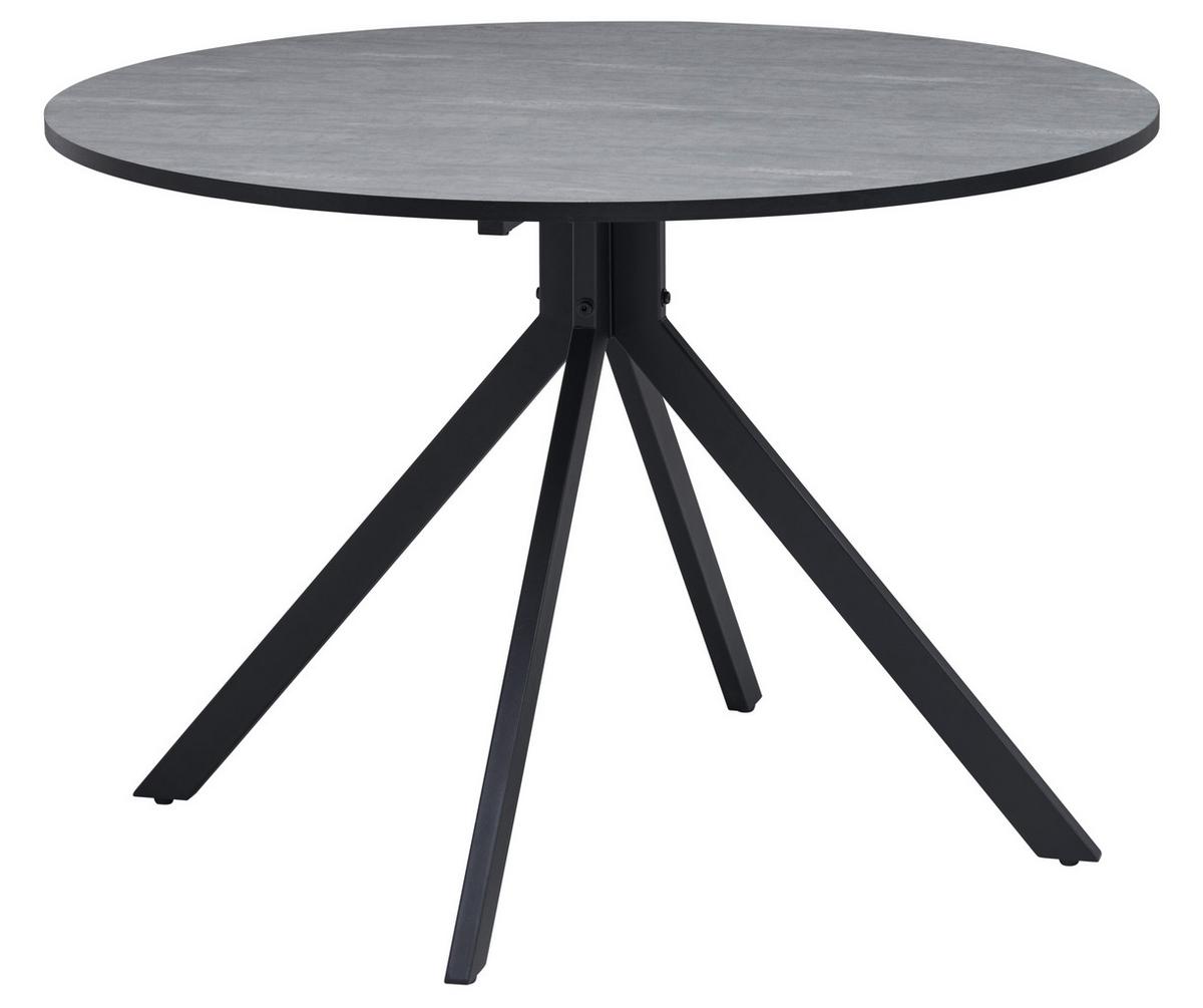 Jedilna Miza Lennox, Siva, Ø 110cm - siva/črna, Konvencionalno, kovina/leseni material (110/110/76cm) - MID.YOU