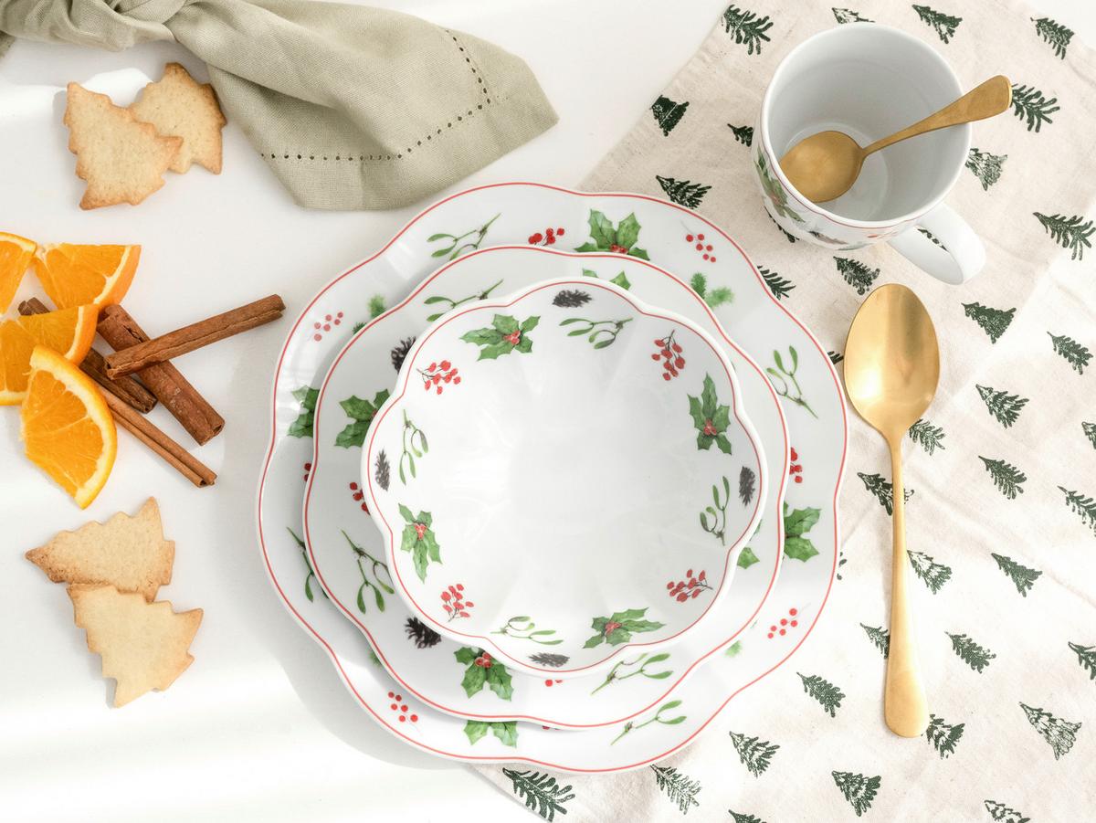 Kaffeeservice Naomi Weihnachten Multicolor, 12-tlg - Multicolor/Weiß, Basics, Keramik - Creatable
