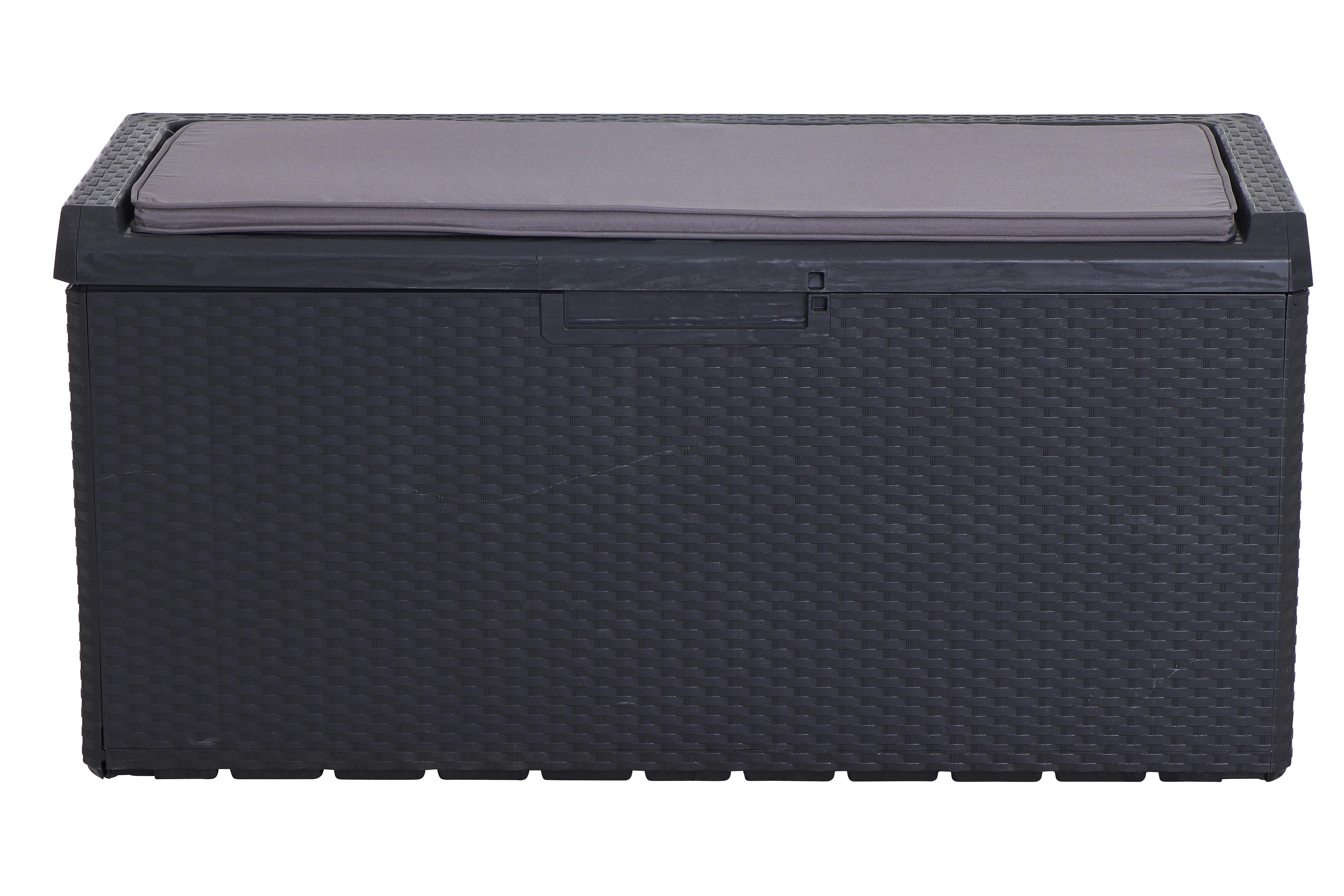 Kissenbox Portonovo ca.55x124x59cm Anthrazit - Anthrazit, KONVENTIONELL, Kunststoff (55/124/59cm) - Gardenson