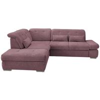 Wohnlandschaft Dalida Brombeere Chenille - Chromfarben/Brombeere, Design, Textil/Metall (254/280cm) - Livetastic