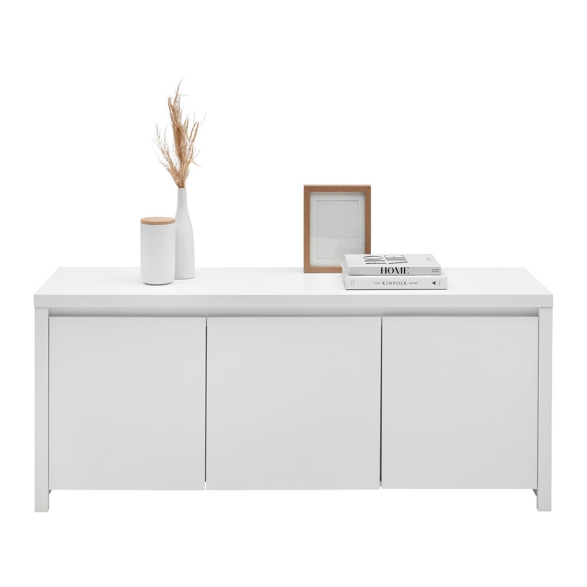 Lowboard Larios B in Weiß - Schwarz/Weiß, MODERN, Holzwerkstoff/Kunststoff (143/61/40cm) - Mömax