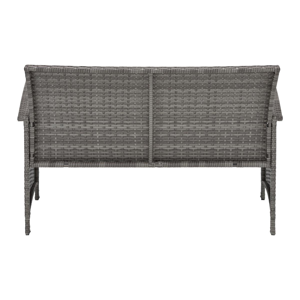 Loungegarnitur-Set Padua Grau aus Kunststoffgeflecht - Hellgrau/Schwarz, Modern, Glas/Kunststoff - Mömax