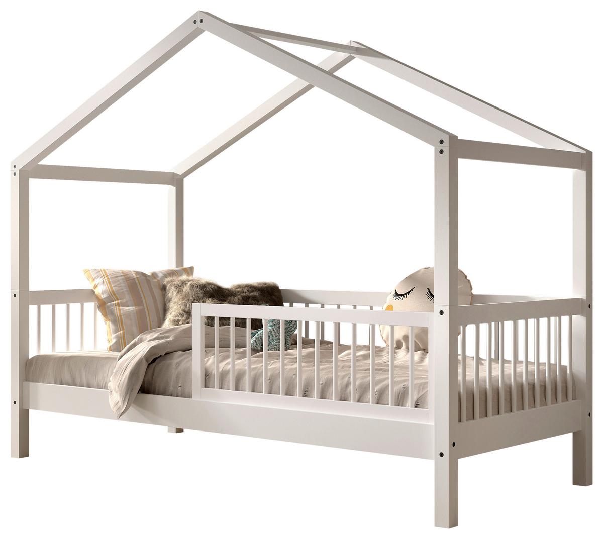 Hausbett FORREST Weiß ca. 90x200 cm Echtholz Buche - Naturfarben/Weiß, MODERN, Holz (90/200cm) - Vipack