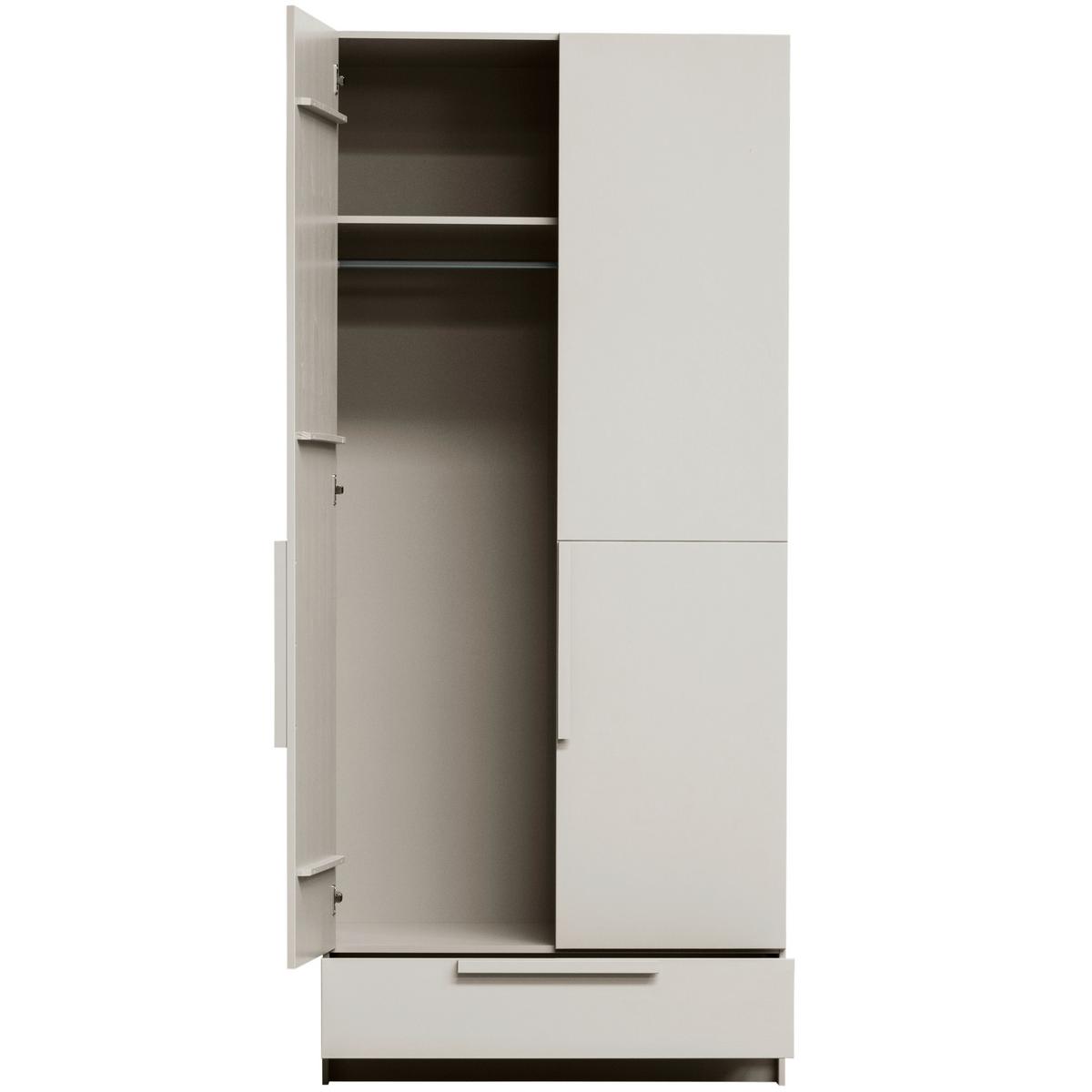 Garderobenschrank Pure Hellgrau - Hellgrau, Design, Holz (95/215/60cm) - Livetastic