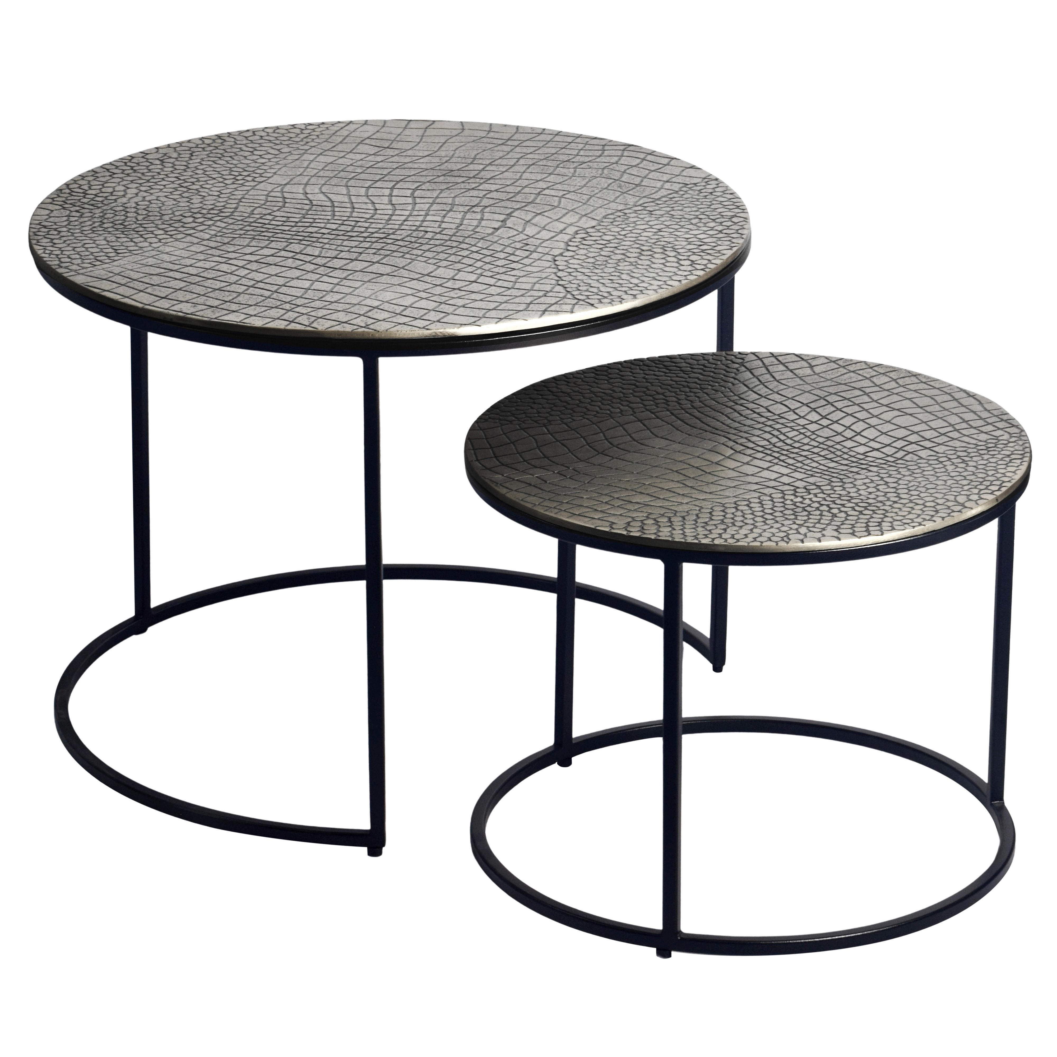 Satztisch Wl7.345 - Silberfarben/Schwarz, Design, Metall (60/45/60cm) - Livetastic