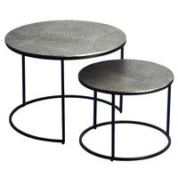 Satztisch Wl7.345 - Silberfarben/Schwarz, Design, Metall (60/45/60cm) - Livetastic