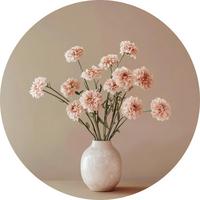 METALLBILD PINK FLOWERS - Smaragdgrün/Hellrosa, Basics, Metall (40/0,3cm)