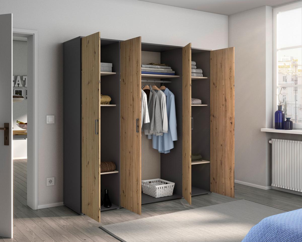 DULAP  USI ROTATIVE VOYAGER - stejar Artisan/gri, Modern, material pe bază de lemn (187/194/53cm) - Modern Living