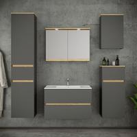 Badezimmer Cosila - Weiss/Anthrazit, Trend, Keramik/Holzwerkstoff (161cm) - MID.YOU