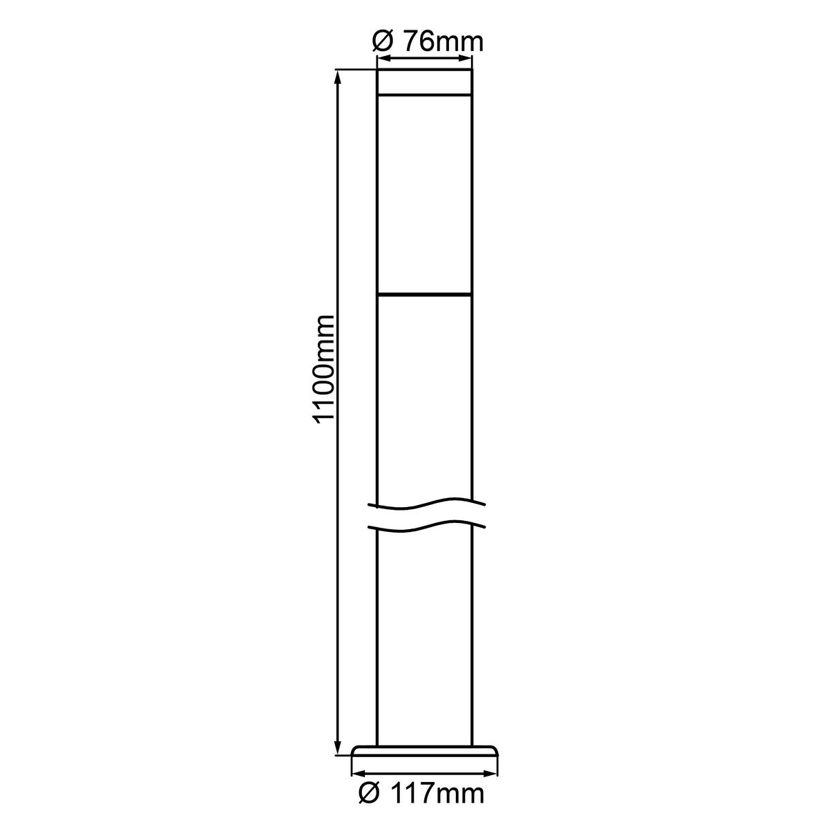 Außenstehleuchte Dody Schwarz max. 20 Watt - Schwarz, KONVENTIONELL, Kunststoff/Metall (12/111cm) - Brilliant