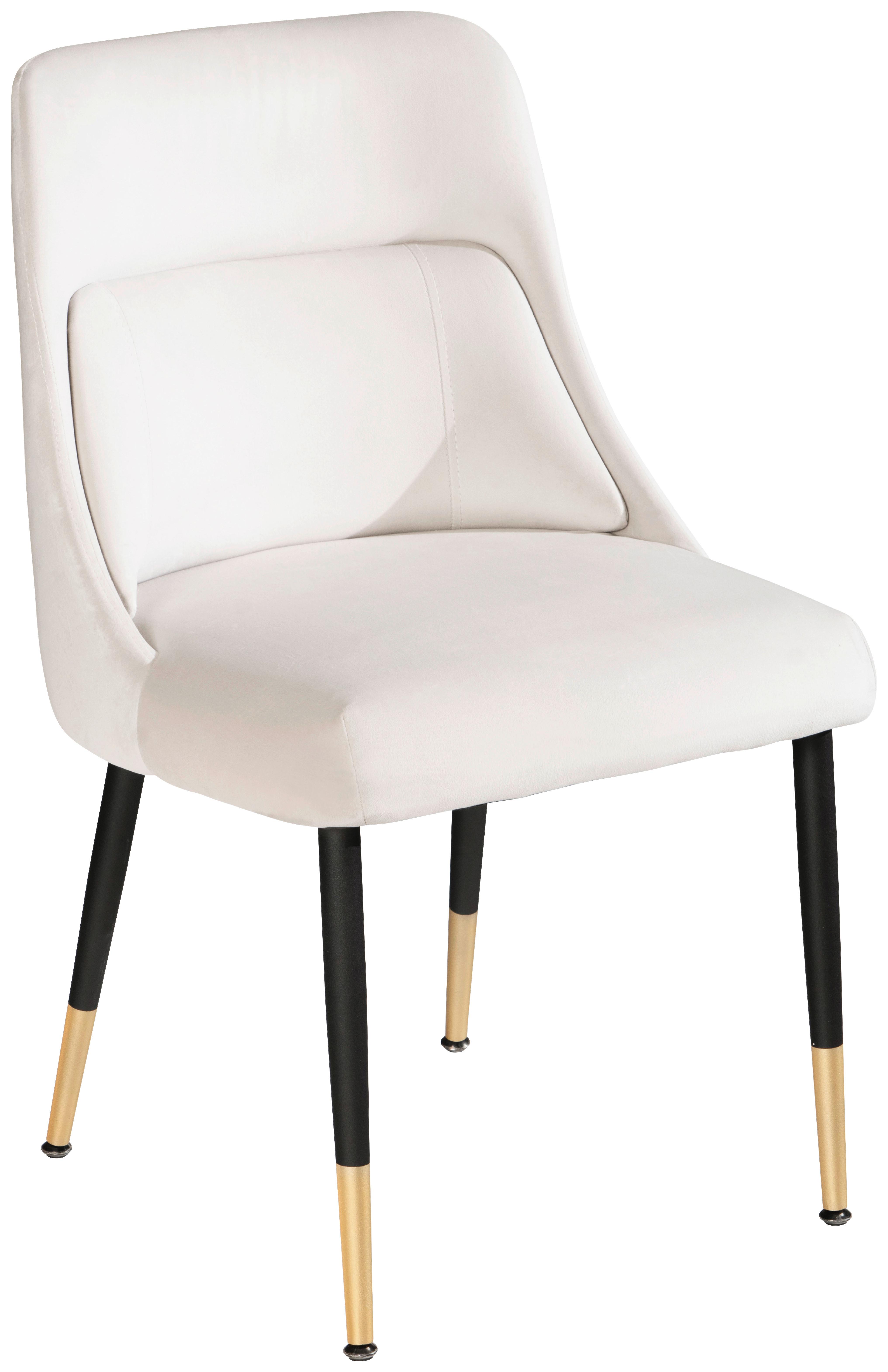 STUHL WL6.998 - Beige/Goldfarben, Design, Textil/Metall (49/85/56cm) - Livetastic
