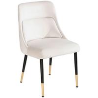 STUHL WL6.998 - Beige/Goldfarben, Design, Textil/Metall (49/85/56cm) - Livetastic