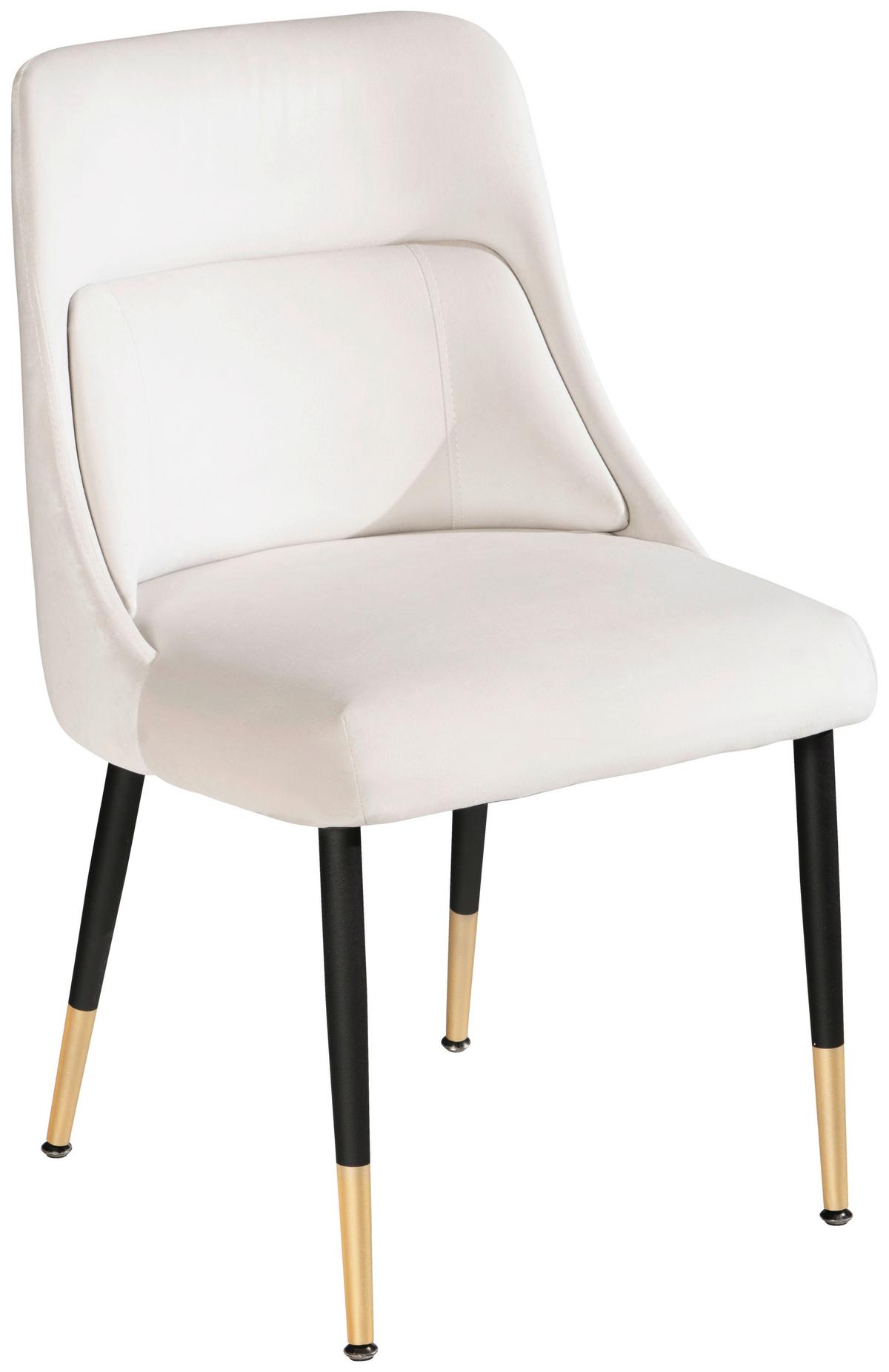 STUHL WL6.998 - Beige/Goldfarben, Design, Textil/Metall (49/85/56cm) - Livetastic