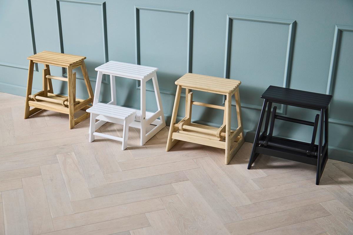 Tritthocker Skala Teak - Teakfarben, Natur, Holz (45,5/49/38,5cm) - Gardenson