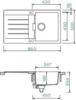 Spüle SIGD100APUR - Schwarz, MODERN (86/50cm) - Schock