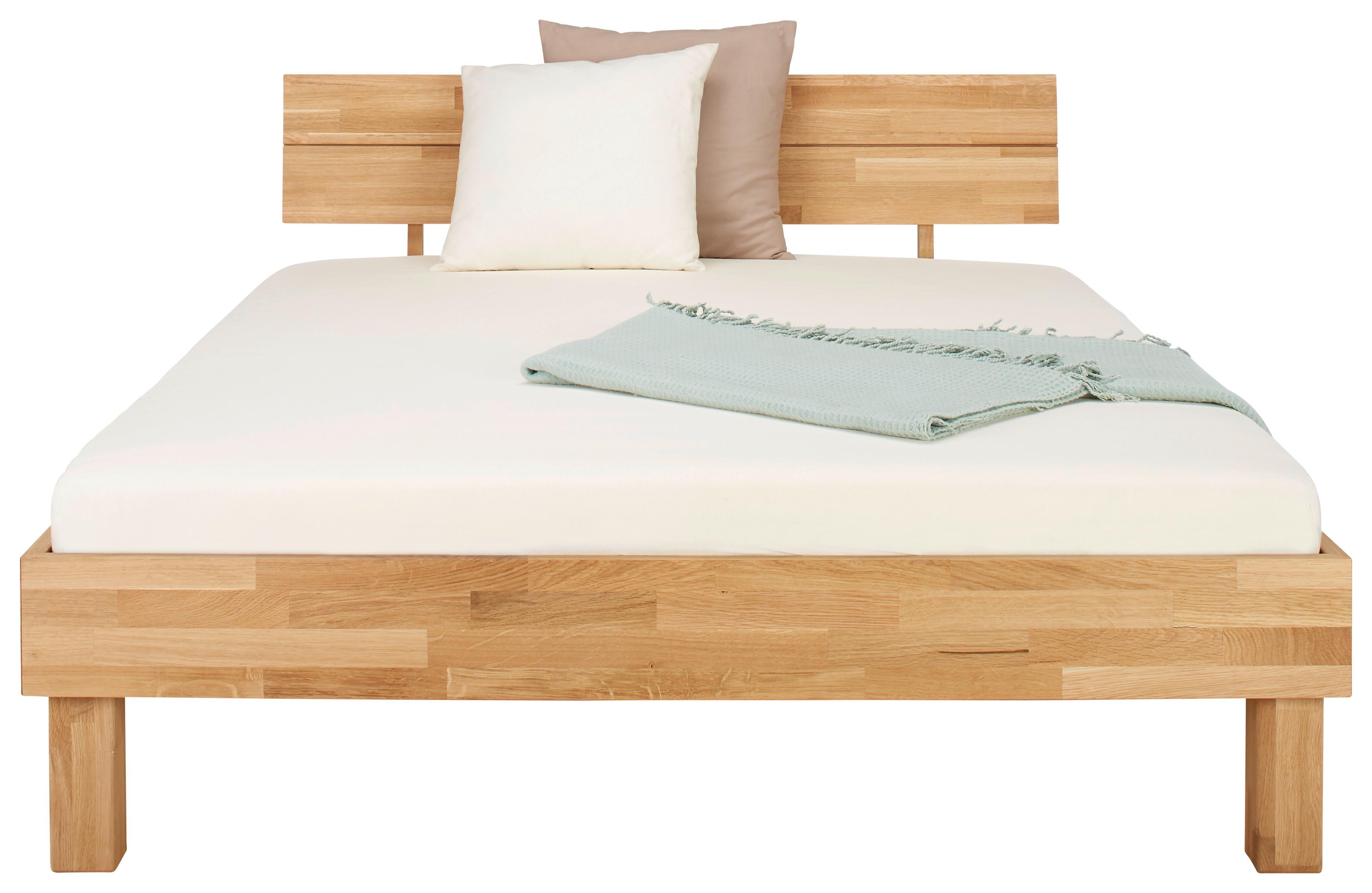 Bett aus Eiche massiv ca. 140x200cm - Eichefarben, KONVENTIONELL, Holz (140/200cm) - ecoTree