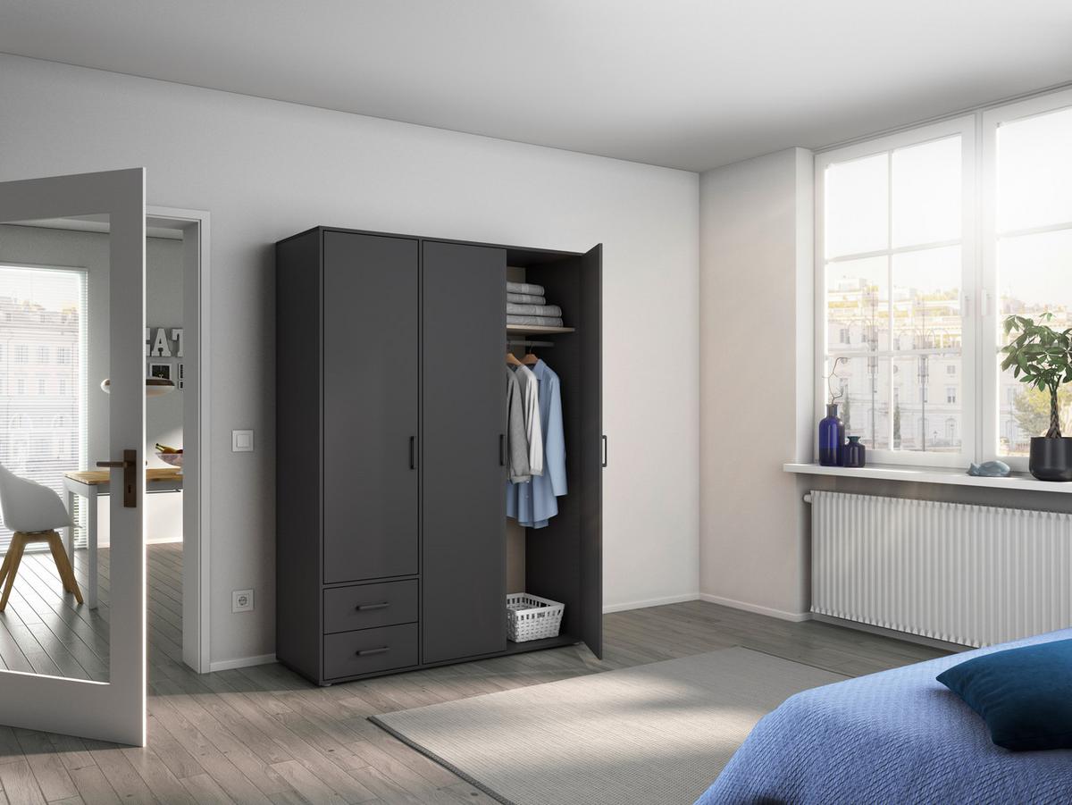 DULAP  USI ROTATIVE VOYAGER - gri, Modern, material pe bază de lemn (140/194/53cm) - Modern Living