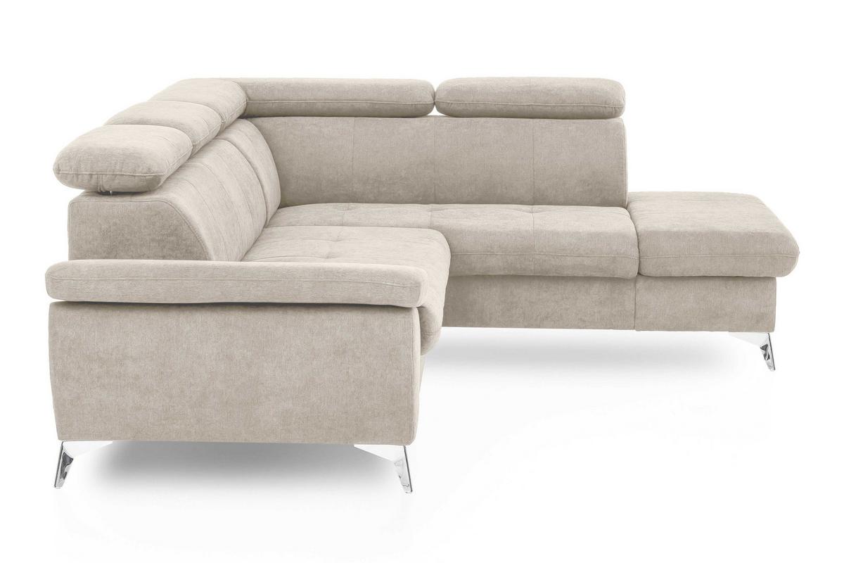 Sarokkanapé Gisele - szürkésbézs, Modern, textil (256/83/209cm)