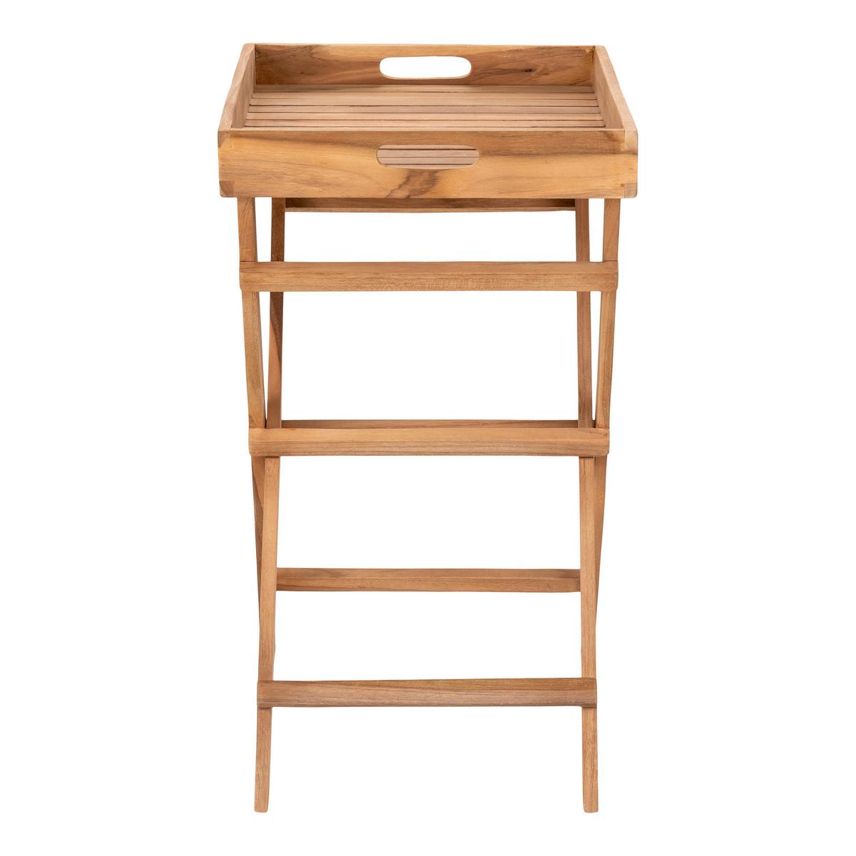 Tabletttisch Ronda Teak klappbar - Braun, MODERN, Holz (29/49.5/39cm) - Gardenson