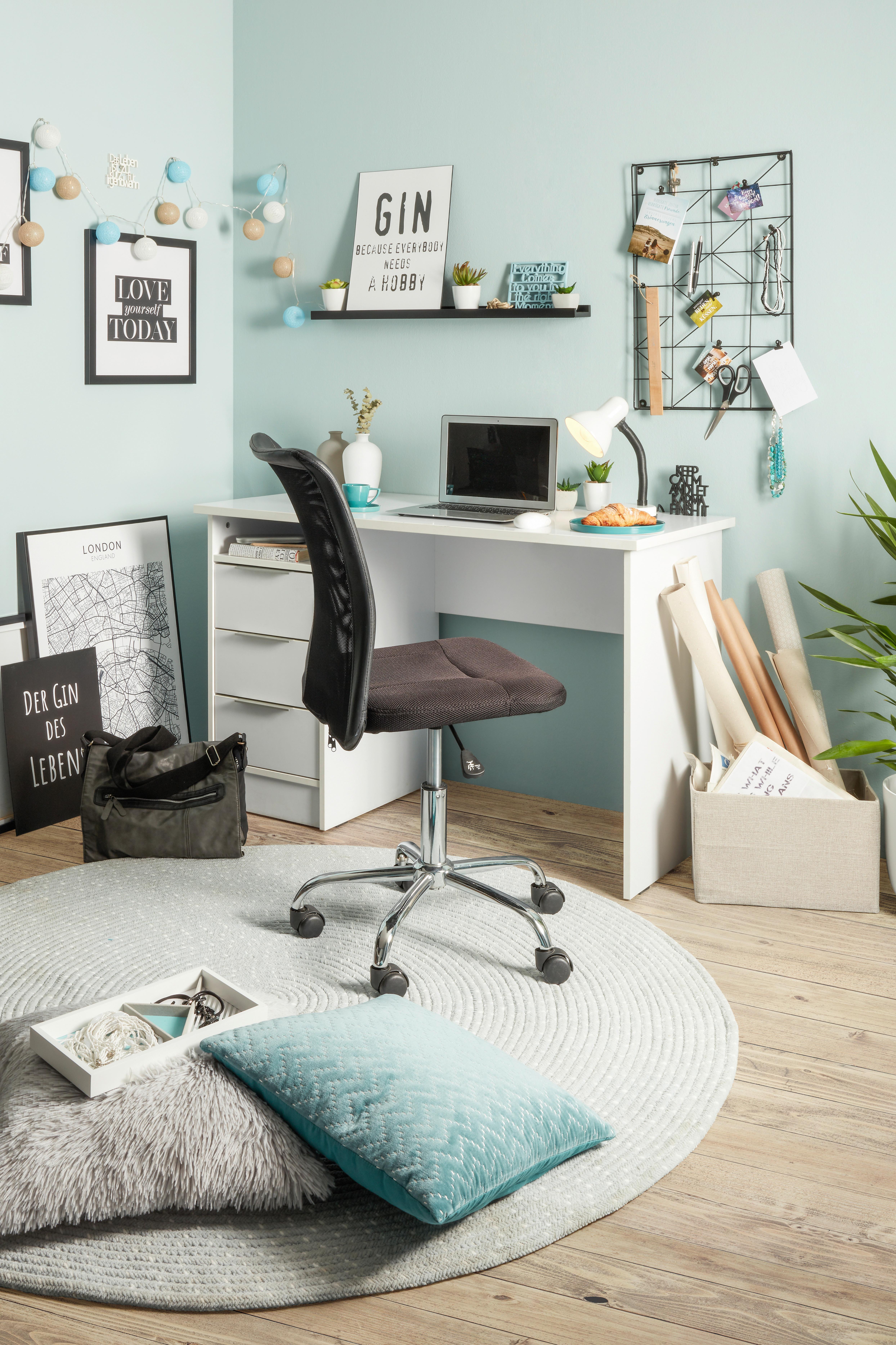 Pisalna Miza Student -Based-, Bela - barve kroma, Konvencionalno, kovina/leseni material (120/76/55cm) - Based