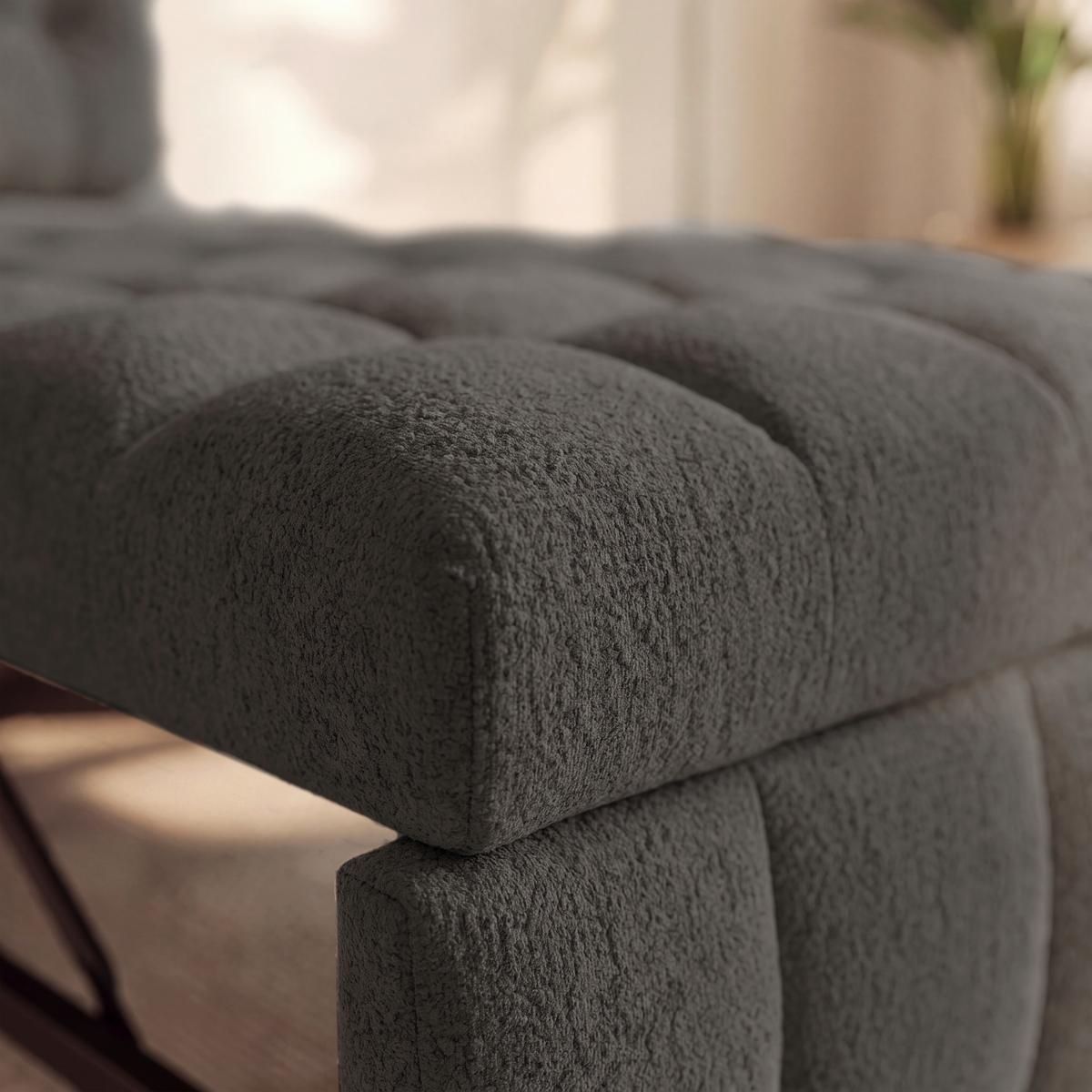 Schlafsessel Liara Webstoff Dunkelgrau - Dunkelgrau/Schwarz, MODERN, Holz/Textil (88/87/110cm) - Bessagi Home
