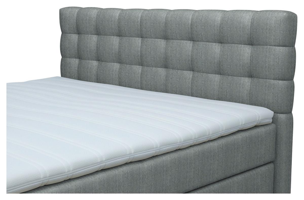 Boxspringbett London Dunkelgrau ca. 160x200cm - Chromfarben/Dunkelgrau, MODERN, Holz/Holzwerkstoff (160/200cm) - Premium Living