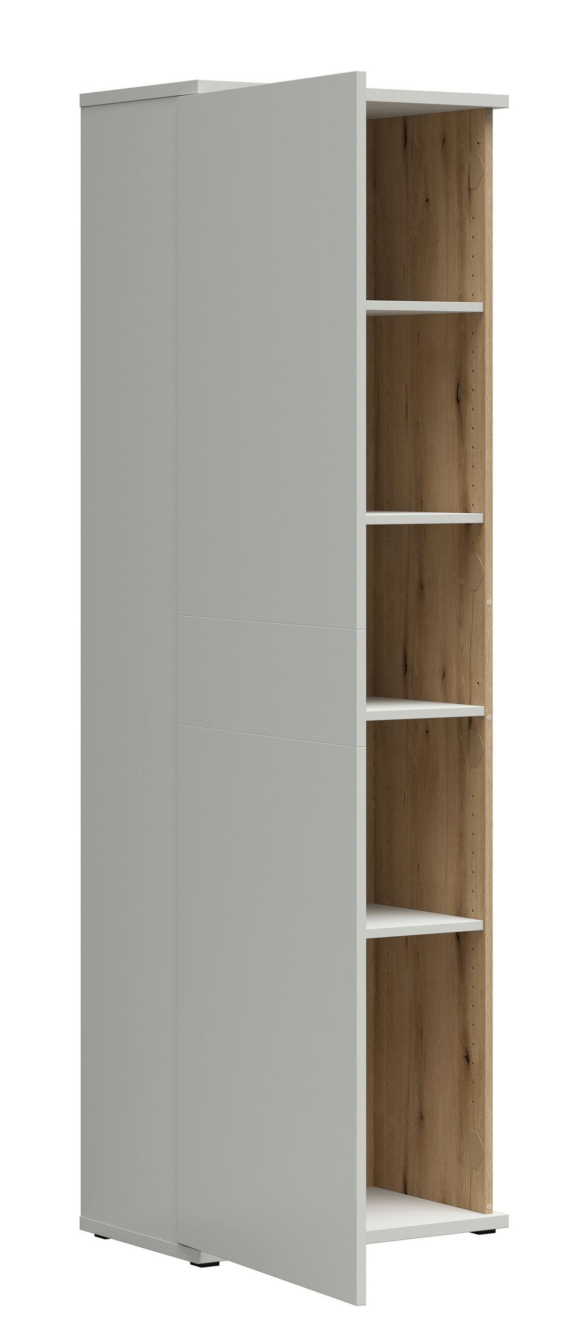 Mehrzweckschrank Antonio Creme/Eichefarben - Eichefarben/Creme, Modern, Holzwerkstoff/Kunststoff (61/190/38cm) - Mömax