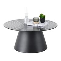 Măsuță de cafea PAUL - negru/gri, Modern, sticlă/metal (80/37/80cm) - Premium Living