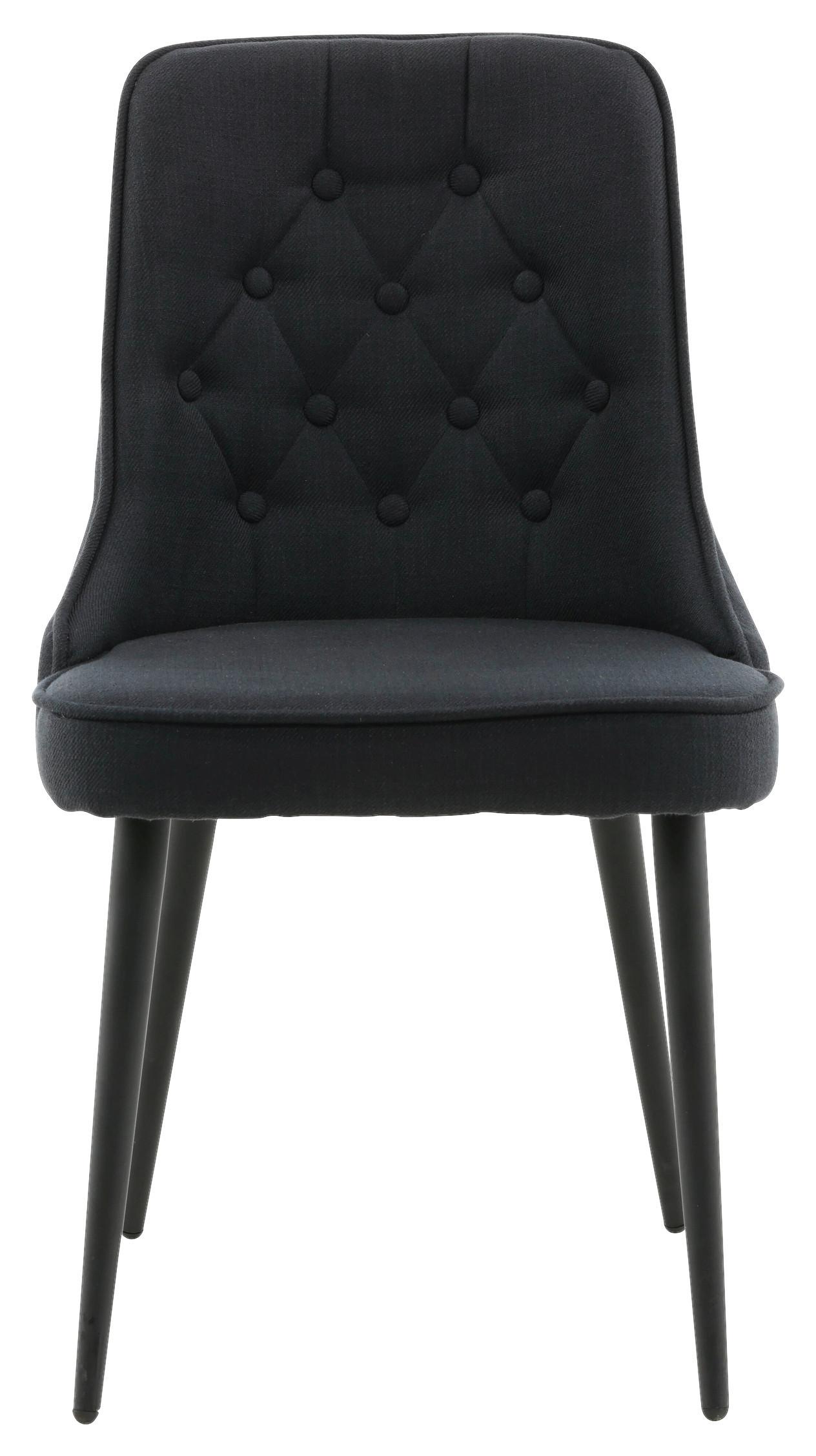 STUHL-SET VELVET DELUXE - Schwarz, Design, Kunststoff/Textil (50/88.5/66cm) - Livetastic